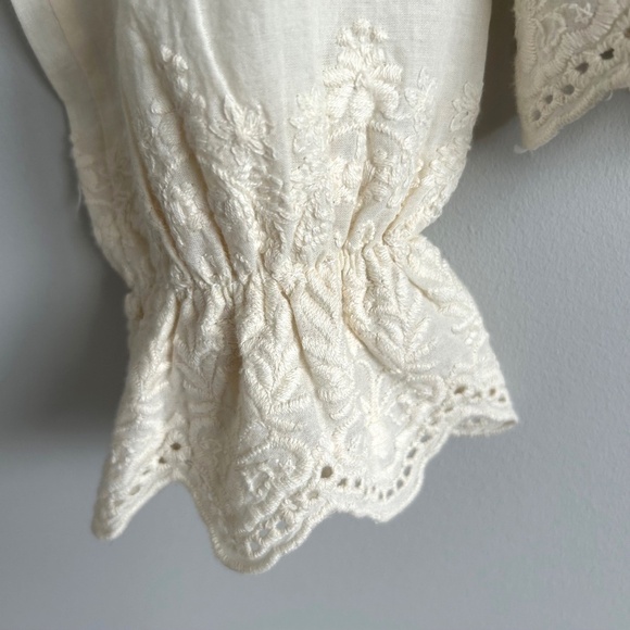 Zara knit lace top, off white, long sleeves - Picture 4 of 10